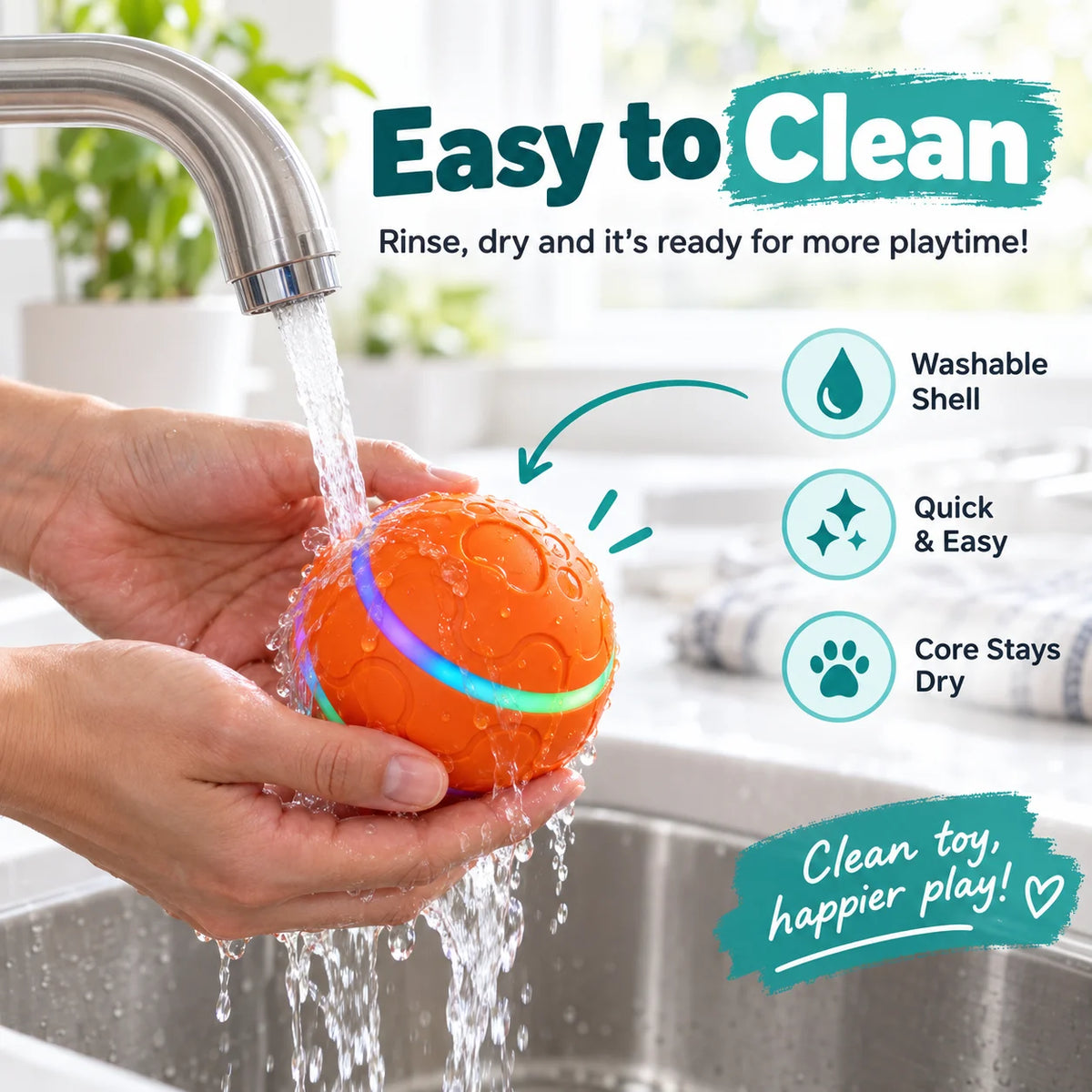 ZenCanis™ Zoomie Ball – Self-Rolling Interactive Dog Toy